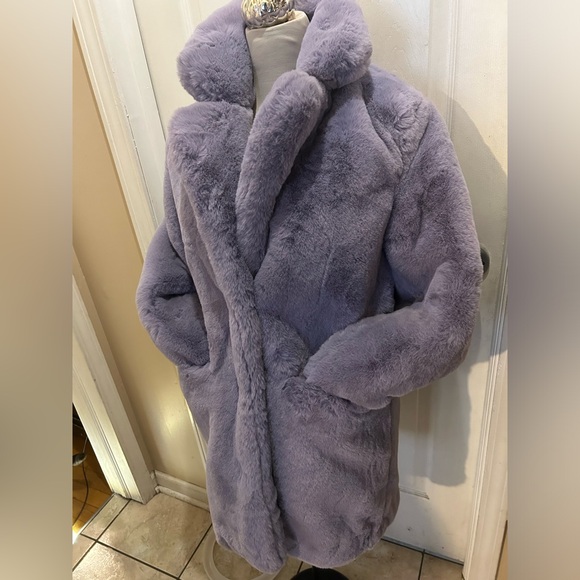 Nasty Gal Jackets & Blazers - Nasty Gal Lilac Faux Fur Coat